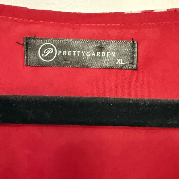 Elegant Red and White Animal Print Patterned Long Sleeve Dress by PrettyGarden - Picture 3 of 14